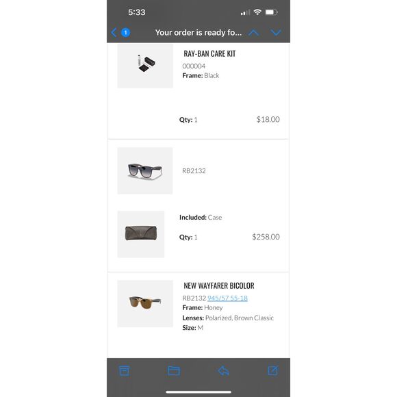 Brand new custom men's Wayfarer Ray-Bans Medium - Picture 5 of 5